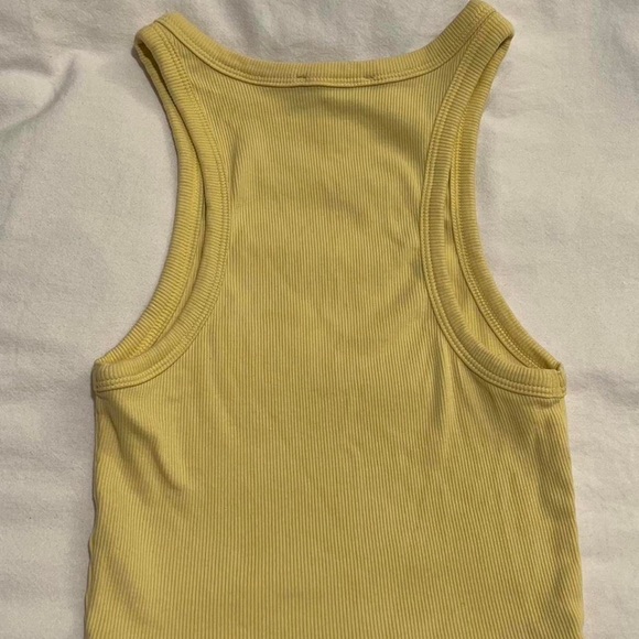 Zara pale yellow high neck tank top - Picture 2 of 3